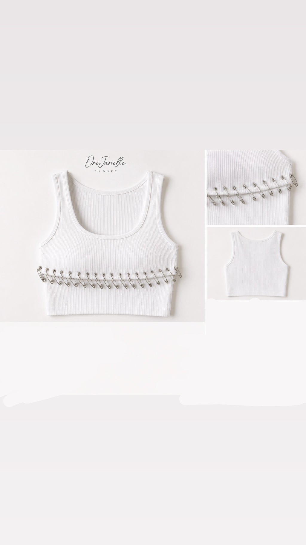 Safety pin cropped tank