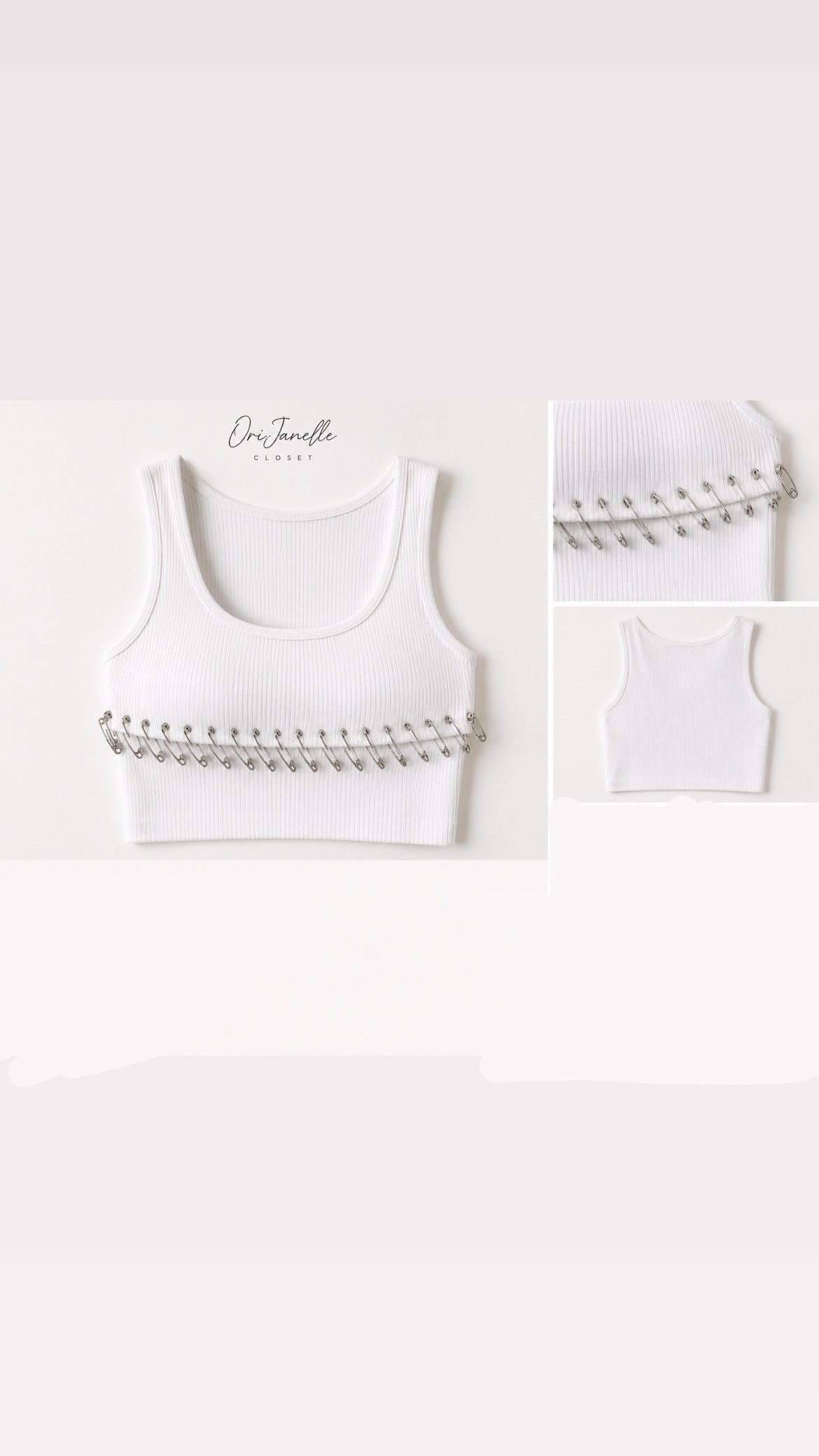 Safety pin cropped tank